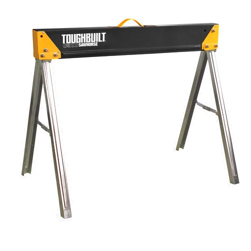 ToughBuilt - Folding Sawhorse/Jobsite Table - Sturdy, Durable, Lightweight, Heavy-Duty, 100% High Grade Steel, 1100lb Capacity, Easy Carry Handle - (TB-C300) - 1 Pack