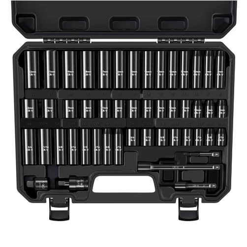 Aloanes 49 PC 3/8-inch Drive Impact Socket Set, 6 Point, SAE (5/16