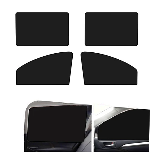 Sephile 4 PCS Car Front and Rear Window Sunshade, Car Side Window Shading Board, Privacy Protection Curtain for Car, Adsorbed Hanging Sun-proof Heat Insulation Cover, Universal for Cars (Black)