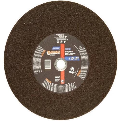 Norton Gemini Rapid Cut Chop Saw Reinforced Abrasive Cut-off Wheel, Type 01 Flat, Aluminum Oxide, 1