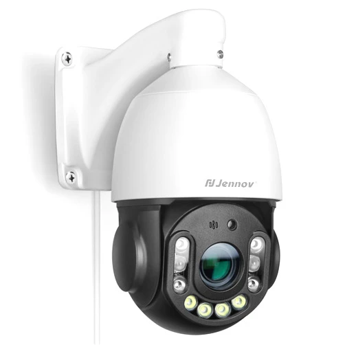 Jennov 6MP POE Outdoor Camera, PTZ IP Dome Surveillance Camera with 20X Optical Zoom, 355° Pan & 90° Tilt, Human Vehicle Detection, Auto Tracking, Spotlights Color Night Vision, Two Way Audio