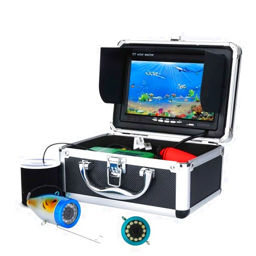 Dosilkc Underwater Fishing Camera with LCD Monitor, HD Portable Fish Finder Camera, Adjustable LED White Lamp Lights Underwater Camera for Lake, Boat, Ice Fishig