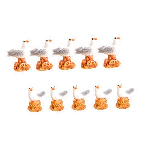 ROMISBABA 12pcs Seagull Figurine Coastal Seafowl Statue Micro Landscape Decoration Mediterranean Nautical Style Resin Small Sea Bird Figurines for Garden and Indoor Decor