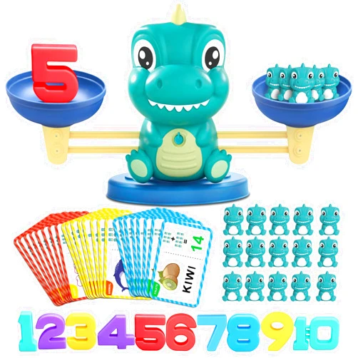 Kaodezhu Dinosaur Math Balance Toys - Montessori Toys for 3 Years Old Kids, Learning and Educational Toys for Boys and Girls - Birthday Gifts for 4 5 6 7 Year Old Boys