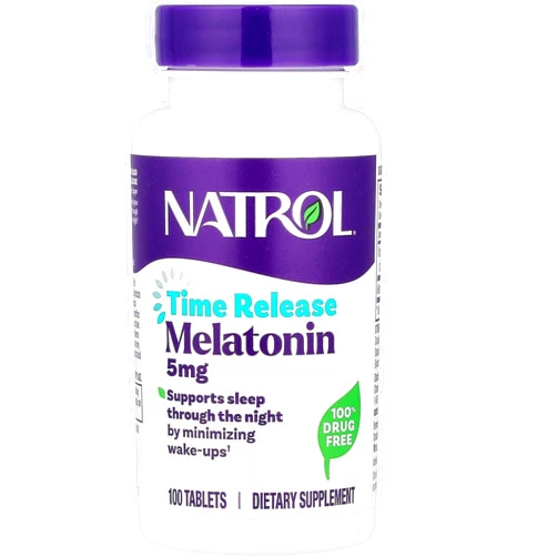 Natrol Melatonin Time Release 5mg Tablets 100 ea ( Packs of 4)