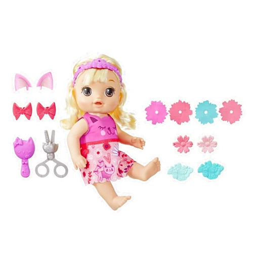 Baby Alive Snip ân Style Baby Blonde Hair Talking Doll with Bangs That Grow, Then Get Shorter, Toy Doll for Kids Ages 3 Years Old and Up