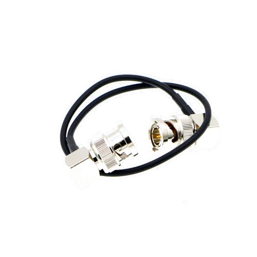 Uonecn Flexible HD SDI Cable RG179 Right Angle BNC Male to Right Angle BNC Male 75ohm for Blackmagic HyperDeck Shuttle and BMCC BMPC Hyperdeck Cameras 30cm