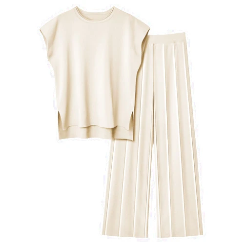 LILLUSORY 2 Piece Outfits for Women Lounge Matching Set Two Piece Knit Tracksuit Sweatsuits Top & Pants