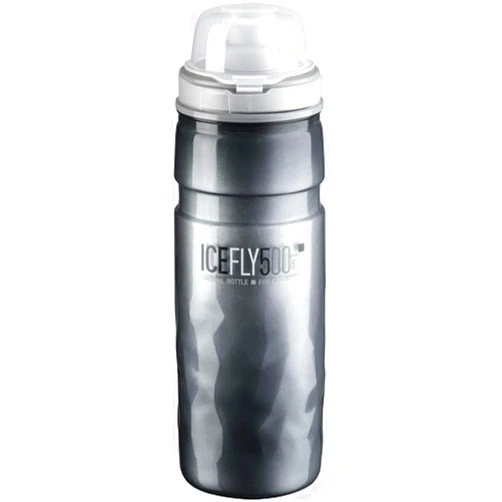 Elite Icefly Water Bottle – 500ml – Smoke – Insulated, BPA-Free, Easy-Squeeze Cycling Bottle