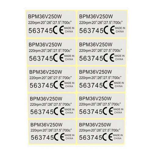 SING F LTD 10pcs Mid Drive Motor Sticker 36V 250W Motor Waterproof Sticker Decal 4.5x2.3cm Motor CE Label Tags Compatible with BAFANG BBS01 BBS01B BBS02 BBS02B BBSHD