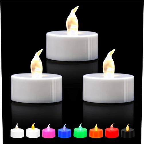 KOABY 12/24/50/100/200/400 Pack Battery Operated Tea Lights Candles, Flickering Flameless LED Lights, Last 200H+, for Decoration(12 Pack, Warm White)