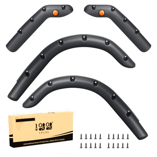 10L0L Golf Cart Fender Flares - Standard Fender Flares Front and Rear for EZGO TXT 1998-2013 Gas/Electric Carts with Metal Mounting Hardware Not Fits 48V Electric and Modified Cart
