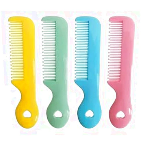 Jinshining Pack Of 4 Colorful Round Tip Bristles Baby Cute Comb Baby Grooming For Sensitive Scalp Skin, for Nursery Newborn Infant Girl Boy Kids Comb Baby,Grooming and Healthcare Kits
