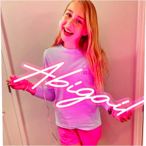 HDJSIGN Custom Neon Signs for Wall Decor Bedroom Decor Personalized Large Pink Neon LED Light Signs Aesthetic Room Decor Wedding Birthday Party Decor Gift for Women Make Your Own Neon Sign Kit