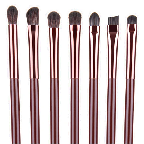YUE SHEN NAN Eye Makeup Brushes Set, Premium 7Pcs Eyeshadow Brush, Professional Eye Brush for shadow lip Angled Eyeliner Eyebrows, Soft Hairs and Wood Handle.