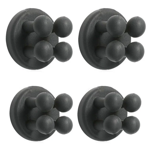 PIMUWPU Silicone Shower Holders, Waterproof self Adhesive Hook for Toothbrush Razor and Small Items, Multi-Function Hooks for Kitchen Office and Bathroom(Black)
