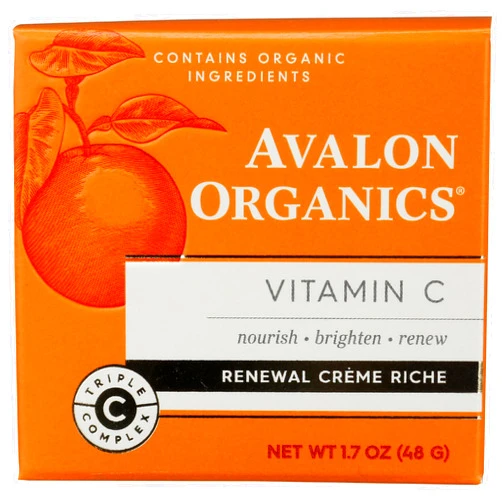 Avalon Organics Renewal Creme Riche, Vitamin C, Parabens Free, Non GMO, 1.7 Ounces (Pack Of 1)