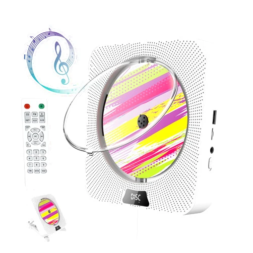 Gimigo Portable CD Player with Bluetooth, Wall Mountable CD Player with Dust Cover,FM Radio,Built-in Speakers,USB Port,AUX Input,LCD Display