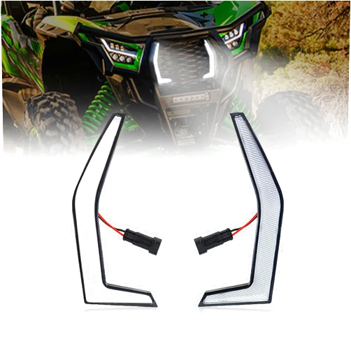 Akmties KPX Fang Lights Accent Grille Daytime Light ATV LED white for Kawasaki Teryx KRX 1000 2020 2021 2022 White