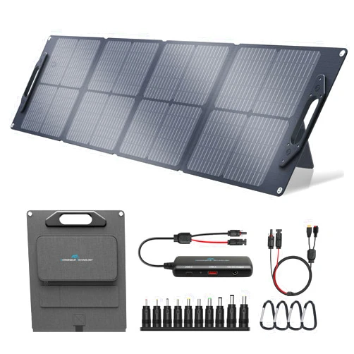 Ecosonique Technology Ecosonique 100W/120W Portable Solar Panel with Adjustable Kickstands,22V MC4/12V DC/QC 3.0 USB-A USB-C(PD 60W)Foldable Solar Panel Charger and Detachable Power Hub,Waterproof Solar Panels for Camping
