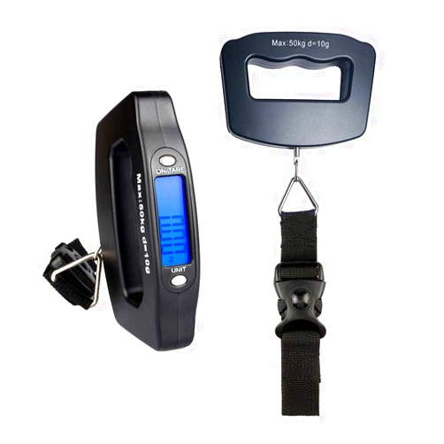 YYGJ Handheld Digital Luggage Scale with Grip for Travel Portable Electronic Weighing Suitcase and Bag 110Lb/50kg Black