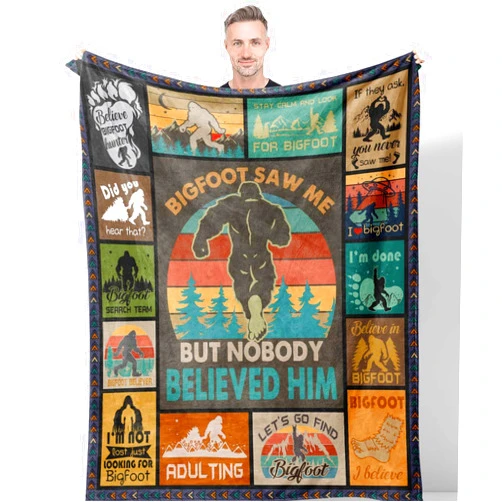 Hocgiwd Bigfoot Gifts, Sasquatch Gifts, Big Foot Sasquatch Gifts, Bigfoot Gifts for Men Women, Birthday Gifts for Sasquatch Lovers, Funny Idea for Bigfoot Lover, Big Foot Gifts Blanket 60