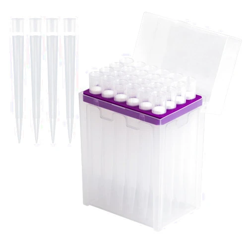 HUWAZINE lab Pipette tip 10ML, Universal, Autoclavable, with Filter, Clear, 24 Tips per Rack (T10ML-RSF-24)