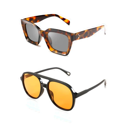 FEISEDY Women Retro Aviator Sunglasses Square Classic Double Bridge UV400 Protection