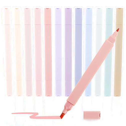 EOOUT 12pcs Aesthetic Cute Pastel Highlighters with Assorted Colors, Bible Highlighters and Pens No Bleed, Soft Chisel Tip, Dry Fast, Easy to Hold for Journal Notes School Office Supplies