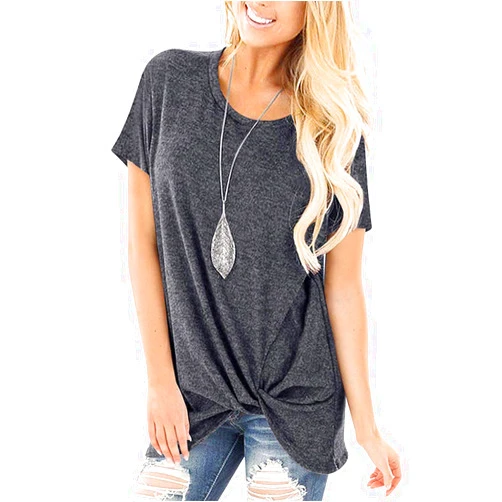 SAMPEEL Women's Casual Shirts Twist Knot Tunics Tops