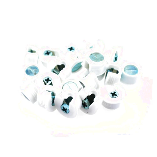 SQXBK 20PCS Threaded Cam Lock Shelf Support Pin Bracket Stud Pin Shelf Support Holder Cam Lock Cupboard Shelf Support Holder White Invisible Divider Peg for Cupboard and Wardrobe and Furniture