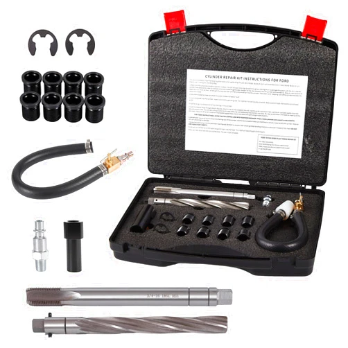 Gribouillage 38900 Two Valve Tool Kit, Compatible with Ford Years 1996 to 2003, Spark Plug Thread Repair Kit with 8*M14-1.25 Inserts, Used on 4.6L, 5.4L and 6.8 V-10 Two Valve Engines