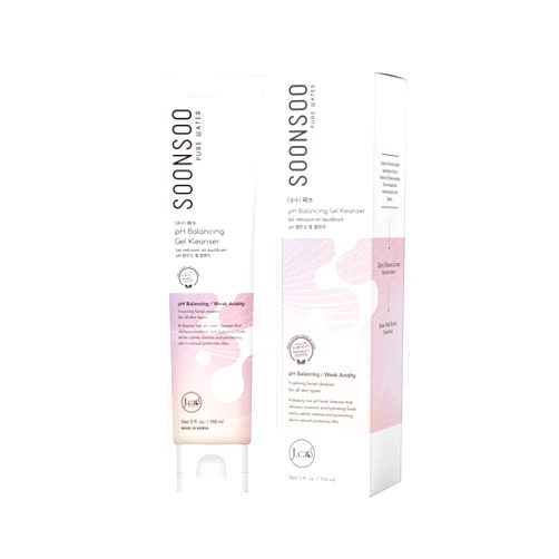J.CAT BEAUTY Soonsoo pH Balancing Gel Face Cleanser, Gently Cleanses the Skin while Maintaining Healthy Skin pH with Anise Fruit Extract and Cherry Blossom 5 Fl. Oz