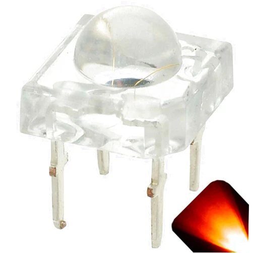 Lighthouse LEDs 5mm Piranha Amber/Orange LED - Ultra Bright Superflux (Pack of 10)