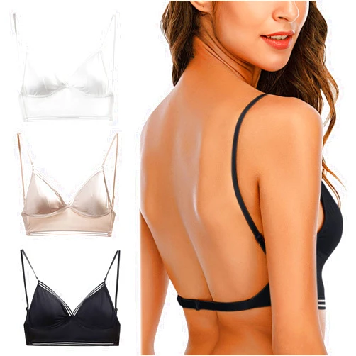 Generic Women's Strapless Front Close Bralette Push Up Wirefree Bra Backless Bras for Women No Underwire Lift Racerback Bras