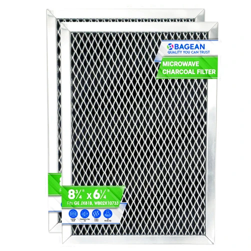 Bagean Microwave Charcoal Filter 8.7” x 6.23”- JX81B WB02X10733 Fits GE Microwave Filter Replacement- Carbon Charcoal Filters for Kitchen Air - Hood Vent Filters Absorbs Odors & Freshens the Air (2-Pack)