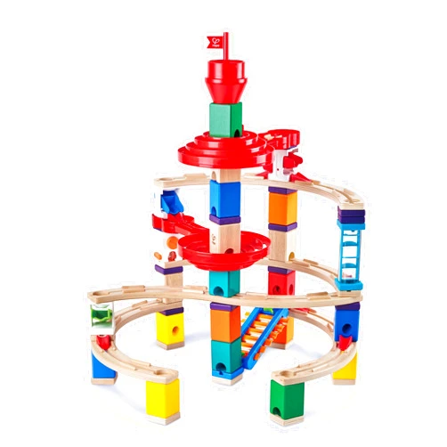 Hape Wooden Quadrilla Super Spirals Marble Run STEM Toy for Kids 4+ Years