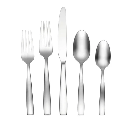 Oneida Everdine 45 Piece Everyday Flatware, Service for 8, 18/0 Stainless Steel, Silverware Set, Dishwasher Safe, Silver