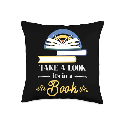 Check out my Reading Shirts Lover Take a Look It's in a Book Bookworm Throw Pillow, 16x16, Multicolor