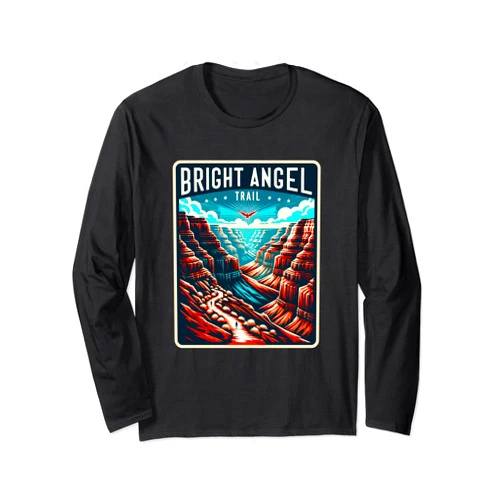MNBOBS Bright Angel Trail Grand Canyon Arizona Hiking Outdoors Long Sleeve T-Shirt