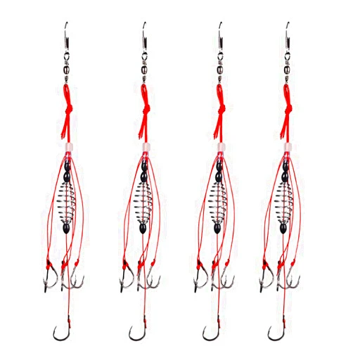 Dyxssm Trap Fishing Hooks Carp Fishing Baits Hook Lure with Fishing Spring Carp Feeder (Pack of 4)