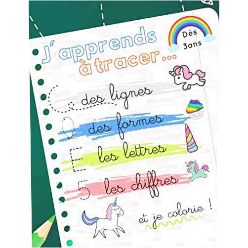 French Edition by J'aime Apprendre (Author) J'apprends à tracer dès 3 ans: cahier d'activités pour l'apprentissage de l'écriture. Tracer des lignes, des formes, les lettres et les chiffres. Thème Licorne (French Edition)