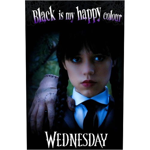 POSTER STOP ONLINE Wednesday - TV Show Poster (Black Is My Happy Colour) (Size: 24