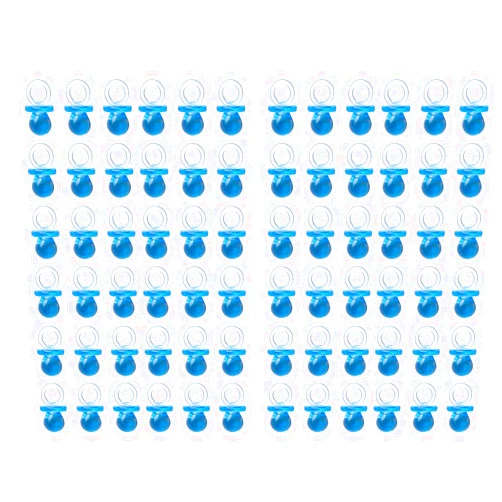 Tayarana 200 Pieces Tiny Acrylic Baby Pacifiers for Baby Shower Party Favors Filler Decorations Ice Cube Game Supplies Table Decor (Blue)