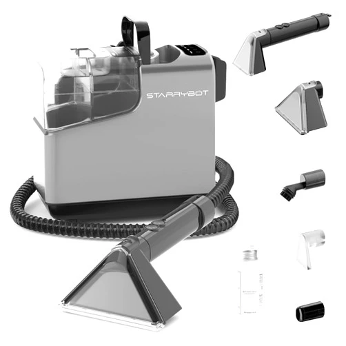 STARRYBOT Portable Carpet Cleaner Machine with Steam Techology for Carpet & Upholestery, 12Kpa Powerful Suction with Versatile Tools, Compact Pet Stain Remover and Deodorizer