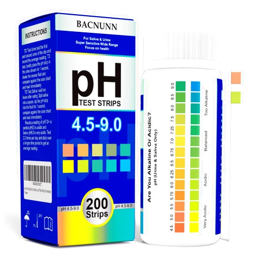 BACNUNN pH Test Strips for Urine & Saliva: 200 Strips 4.5 to 9.0 pH Paper for Body pH Testing - Acid Alkaline Litmus Paper pH Test Strips for Humans