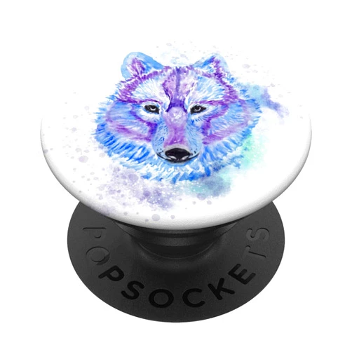 East Coast Trendy Phone Accessories & Gift Ideas Colorful Watercolor Blue Purple Wolf Howling Wolves Painted PopSockets PopGrip: Swappable Grip for Phones & Tablets