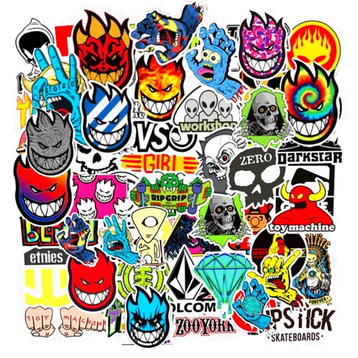 CHNLML 100Pcs Skateboard Stickers Cool Waterproof Stickers for Laptop Water Bottle Suitcase Phone, Skateboarding Stickers Decal for Teens Boys Adults