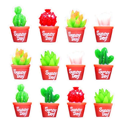 Keyrank 12 Pcs Miniature Succulents, Dollhouse Miniature Tiny Resin Plant Figures Landscaping Decoration Cute Stuff Accessories for Gift,Party,Cake,Fairy Garden Decorations