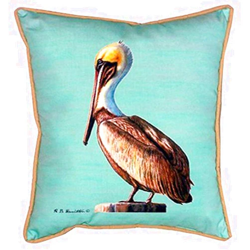 Betsy Drake Pelican Indoor/Outdoor Pillow, 16